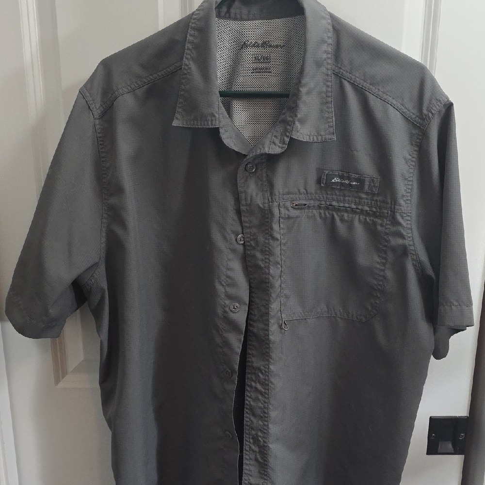 Eddie Bauer Men's Charcoal Button Down Shirt